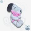Peluche Snoopy con Conejito Sonriente (Smiling Bunny) 35cm Efecto Respiración con Luz y Sonido