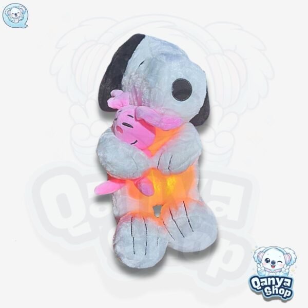 Peluche Snoopy con Conejito Sonriente (Smiling Bunny) 35cm Efecto Respiración con Luz y Sonido