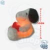 Peluche Snoopy con Corazón 30 cm Efecto Respiración con Luz y Sonido