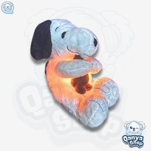 Peluche Snoopy con Oso 35cm Efecto Respiración con Luz y Sonido 4 funcionalidades