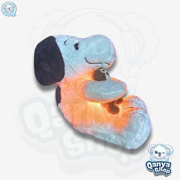 Peluche Snoopy con Oso 35cm Efecto Respiración con Luz y Sonido 4 funcionalidades