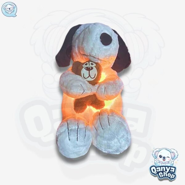 Peluche Snoopy con Oso 35cm Efecto Respiración con Luz y Sonido 4 funcionalidades